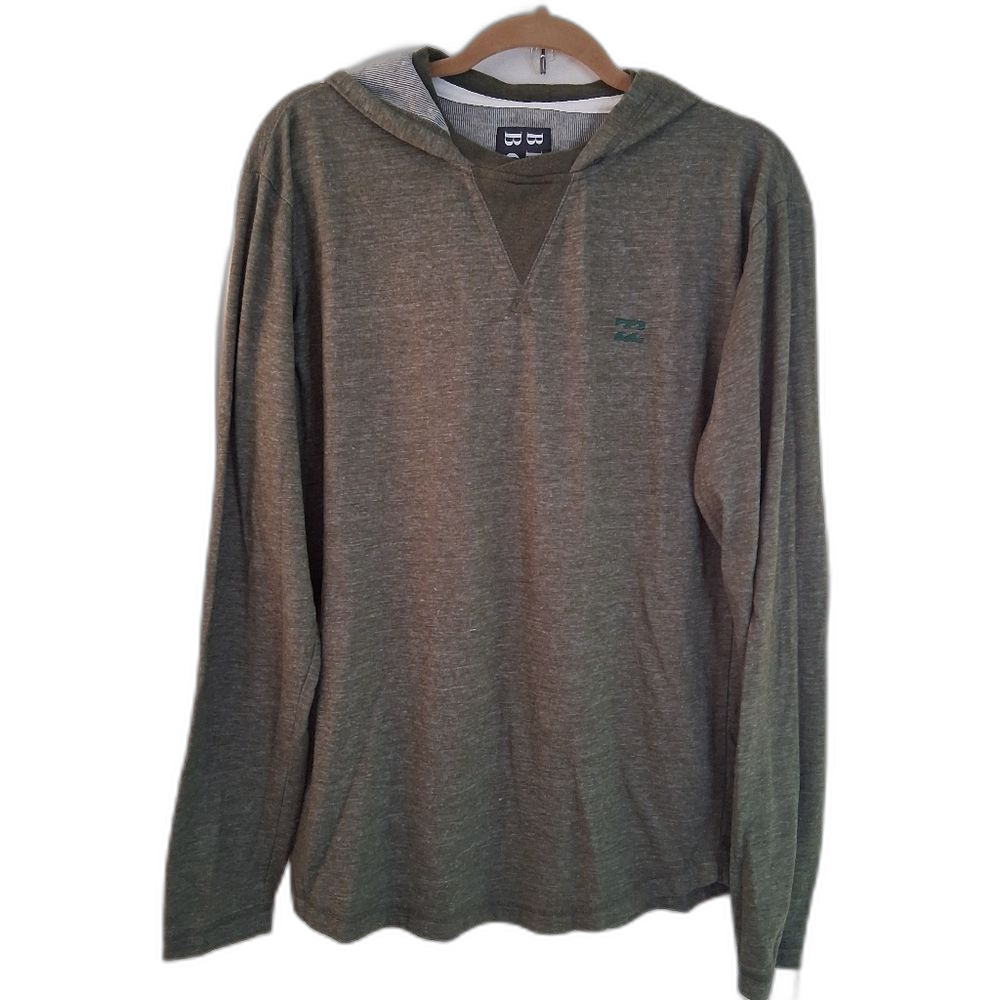 Billabong Men's Olive Green Hooded Shirt
